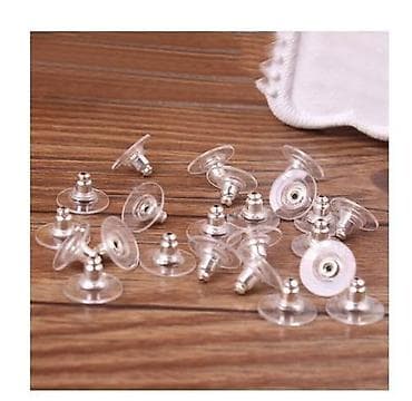 Брелоки: Пластиковые заглушки (застежки) для сережек гвоздиков - цена за — 2