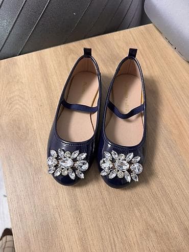 Балетки для девочки, размер 30 - Цвет: темно-синий (лаковое покрытие