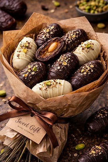 Эмерек: Финики в темном шоколаде с начинкой из орехов - Крупные мягкие финики — 2