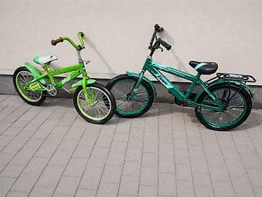 Детский транспорт: Детские велосипеды (2 шт.) 1) Зеленый BMX‑стиль - Колеса: 20" - Рама — 2