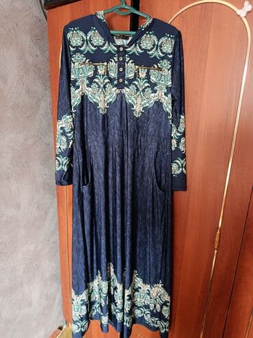 длинные платья в пол больших размеров: Повседневное платье, Длинная модель, Оверсайз, L — 2