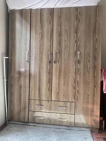 мебель кровать: Спальный гарнитур: шкаф и односпальная кровать - Шкаф распашной — 4