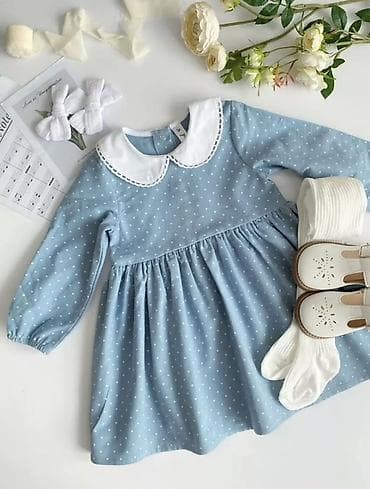 Школьная форма: Детское платье, цвет - Голубой — 2