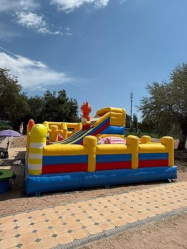 забыл: Надувной детский игровой комплекс с горкой и препятствиями - Яркий — 4
