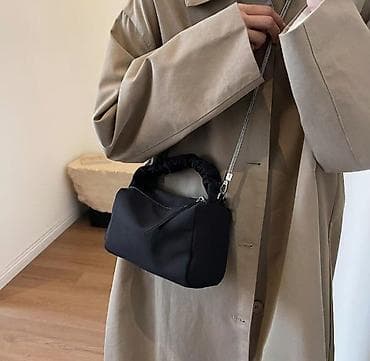 сепочки: Стильная сумочка длинный ремешок цепь. вместительная. ткань плащевка — 2