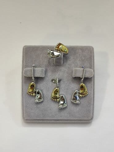 свадебные наборы ручной: Серебряный комплект "Ножки" Дизайн Италия Серебро напыление жёлтое — 3