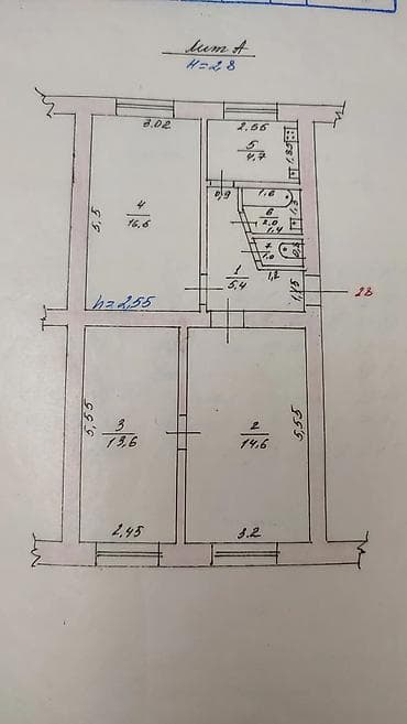 kant flat: 3 комнаты, 61 м², 1 этаж, Косметический ремонт — 10