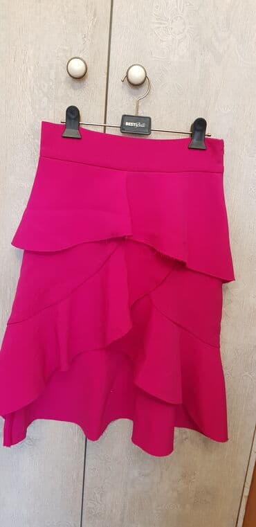 теннисный юбка: 2 брендовые юбки Zara и Bershka на стройную девушку xs/s Малиновая — 1