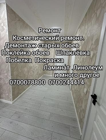 Услуги по строительству и ремонту: Поклейка обоев, Демонтаж старых обоев | Жидкие обои, Бумажные обои, Виниловые обои Больше 6 лет опыта — 1