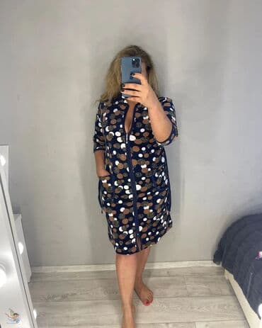 домашние халаты больших размеров: Халат, Велюр, Турция, XS, S, M — 5