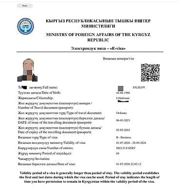 Туристтик кызматтар: Оформление электронных виз (E-visa) в Кыргызскую Республику. Что — 5