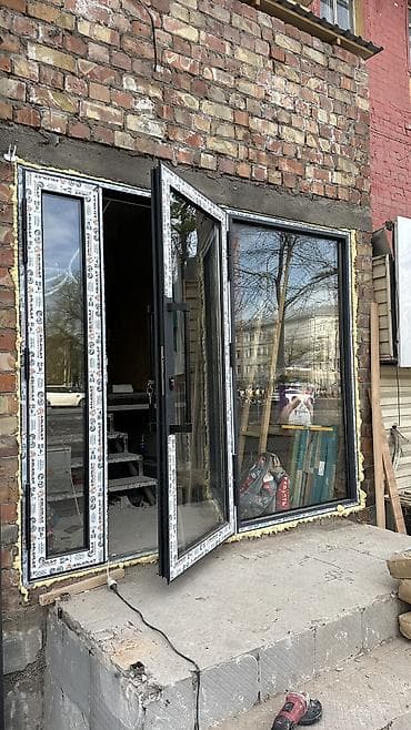 фурнитура алабыз: Двери для домов и квартир, Металлическая, Двухстворчатая, Другая страна производитель, C терморазрывом, цвет - Серый — 3