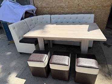 продаю куханый уголок: Кухонный мягкий уголок, Б/у, Другой материал, цвет - Белый — 3