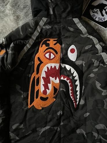 курты: Куртка A Bathing Ape (BAPE) Shark/Tiger - Цвет: чёрный камуфляж — 3