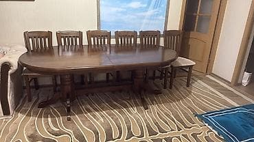 Стол и стул для зала, цвет - Коричневый