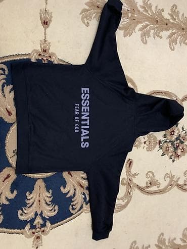 Толстовки: Худи Essentials Fear of God, темно‑синее/черное. - Классический крой — 1