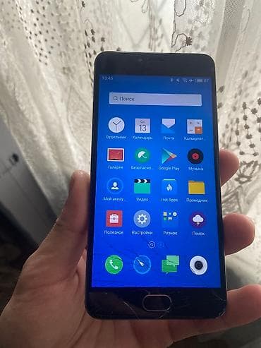 Meizu M3 Note, Б/у, 16 ГБ, цвет - Серебристый, 2 SIM