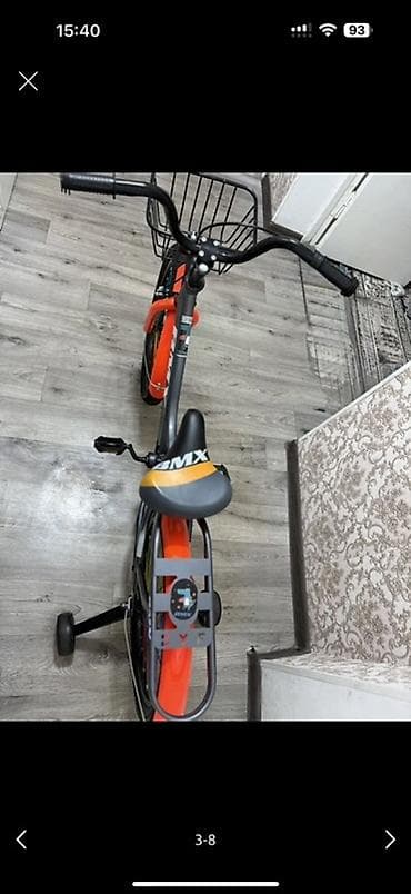 железная корзина: Детский велосипед BMX-стиля с дополнительными боковыми колесами — 2