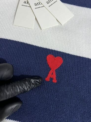 Аксессуарлар: Полосатый свитер Ami Paris (ami alexandre mattiussi) - Модель: в — 3