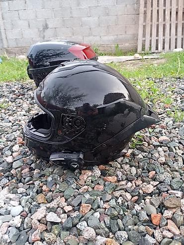 ролики и самокат: Мотошлем AXOR (полноразмерный, интеграл), цвет — глянцевый черный — 9