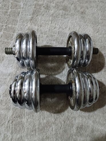 Музыкалык аспаптар: Разборные гантели (пара), хромированные. 20 кг.Район Салиева — 2