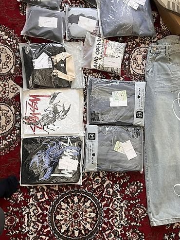 bootcut jeans: Свободные джинсы карго-стайл с широким прямым кроем и эффектом варки — 3