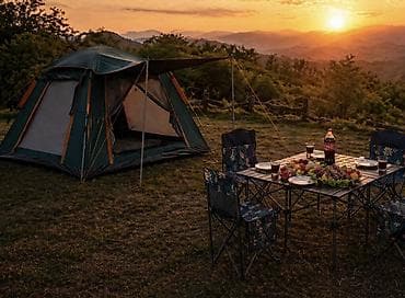 ⛺️ Просторная палатка 240 * 240 * 155 см — идеально для 4-5 человек!