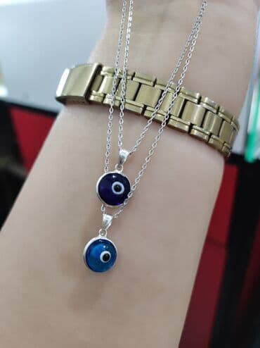 купить свадебное платье недорого: Серебряные Цепочки с подвесками "Коз мончок" Серебро 925 пробы — 3