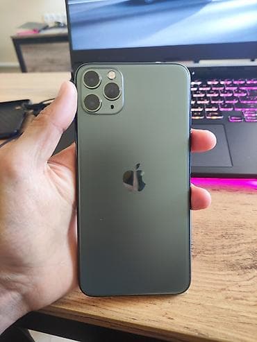 nokia e90: IPhone 11 Pro Max, Б/у, 256 ГБ, Alpine Green, Защитное стекло, Чехол, Кабель, 71 % — 2