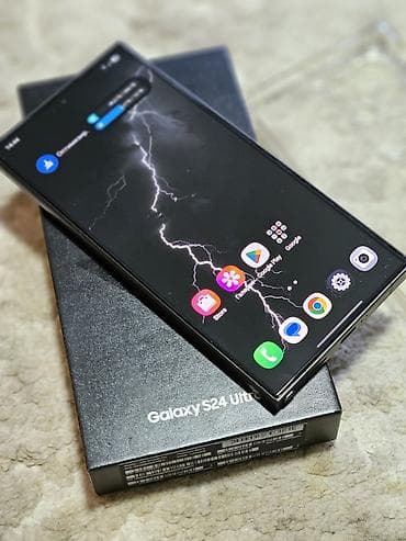 gala: Samsung Galaxy S24 Ultra, Б/у, 256 ГБ, цвет - Черный, 2 SIM, eSIM — 2