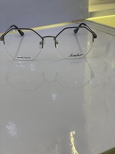 Көз айнектер: Очки Amsher AM8983 - Оправа: металлическая, тонкая, геометрическая — 1