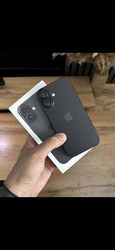 акб: IPhone 16, Б/у, 128 ГБ, Черный, Коробка, 100 % — 1