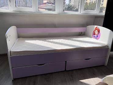 одноместный: Детская односпальная кровать, Для девочки, С матрасом, ДСП — 3