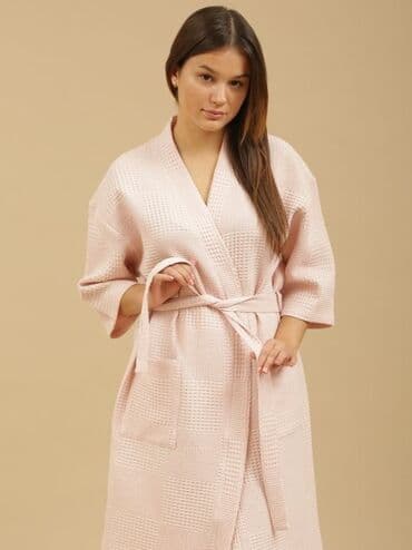 домашние халаты больших размеров: Халат, Вафли кездеме, Туркия, XS, S, L — 1