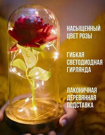 цветные лампы: Роза-светильник «Элегантная» в стеклянной колбе - Атмосферная — 4