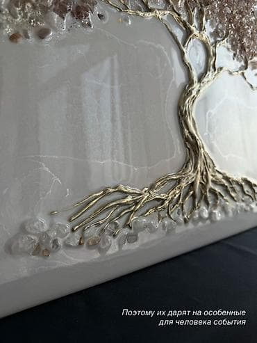 Декор жана интерьер: Объёмная картина «Дерево Изобилия » в технике resin art. - Основа — 9