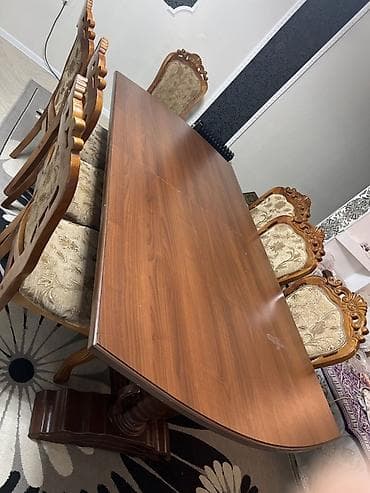 сочетание цветов в кухонной мебели: Стол и стул для зала, Б/у, Самовывоз, Платная доставка, цвет - Коричневый — 4