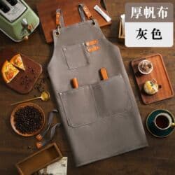 фартук на заказ: Джинсовый плотный фартук для официанта, парикмахера, продавца — 4