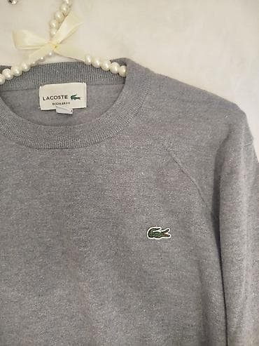 Эркектер кийими: Эркектердин свитери, M, Lacoste, Колдонулган, түсү - Боз — 2