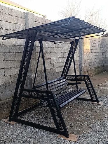 метал листовой: Садовые качели Металл, Со спинкой, С крышей — 2