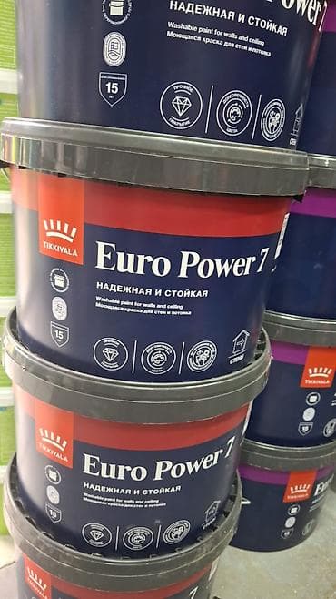 Краска моющаяся для стен и потолков TIKKIVALA Euro Power 7. Основные