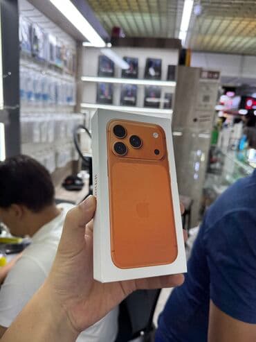 телефонов айфон: IPhone 17 Pro Max, Жаңы, 256 ГБ, Кулакчындар, Заряддоочу түзүлүш, Коргоочу айнек, 100 % — 1