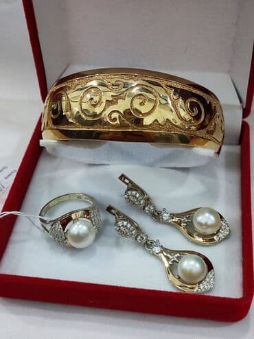 свадебные платья от производителя: Серебряный Комплект+ Билерик Серебро с напылением золото 925 пробы — 3