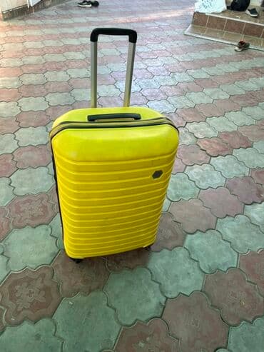 чемоданы бишкек дордой цены: Желтый чемодан на колесах - Корпус: жесткий, ребристая поверхность — 2