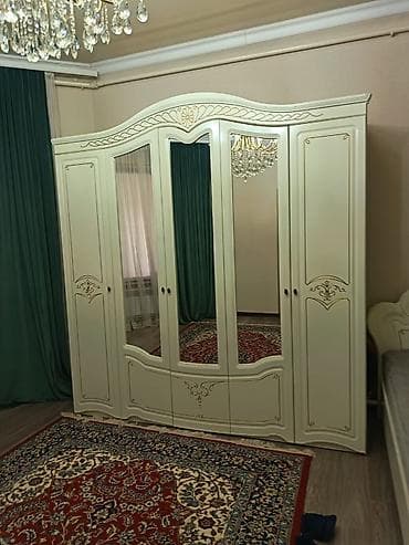 шкафы мебель: Спальный гарнитур, Б/у, Комод, Двуспальная кровать, Тумба, Белоруссия, МДФ, цвет - Белый — 6