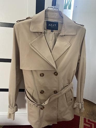 Женская одежда: Плащ, Тренчкот, Двубортная модель, XL — 1