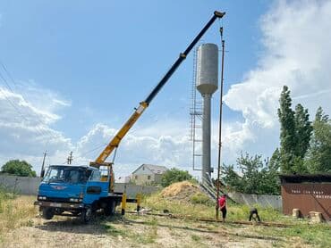 Услуги автокрана: Кран 21 м 
Като насос — 1