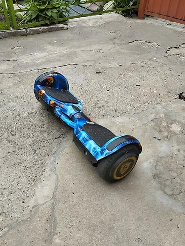 Гироскутер с красивым синим принтом «огонь/космос». Основные