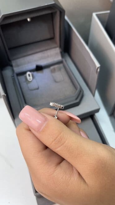 кумуштор: Серебряные серьги, Проба 925, Фианит, Женские, Новый — 2