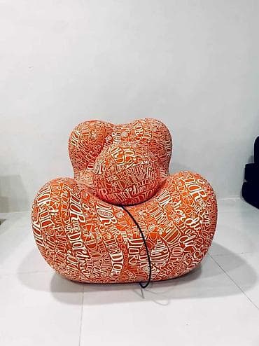 мягкий мешок кресло: Бескаркасное Кресло дизайнерское с «мячом-пуфом» на шнуре — 3